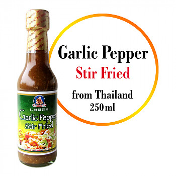 Ķiploku piparu mērce - marināde cepšanai, Garlic Pepper Stir Fried sauce, 250ml Mērce