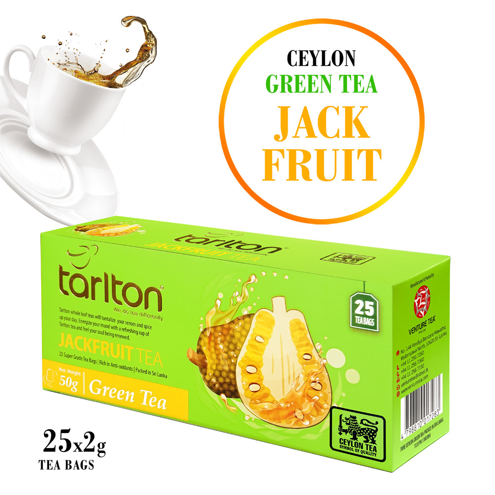 Ceilonas Zaļā tēja „Jackfruit” - Maizes koka auglis, paciņās, Tarlton, 25 gab., 50g Zaļā tēja