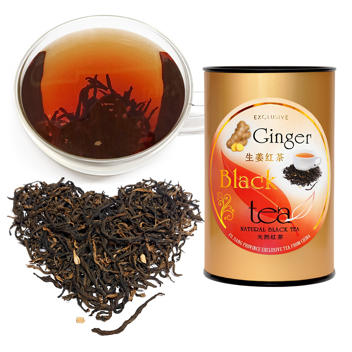 Ginger Black tea MAO FENG - чай с ИМБИРЕМ PT80г Чёрный чай