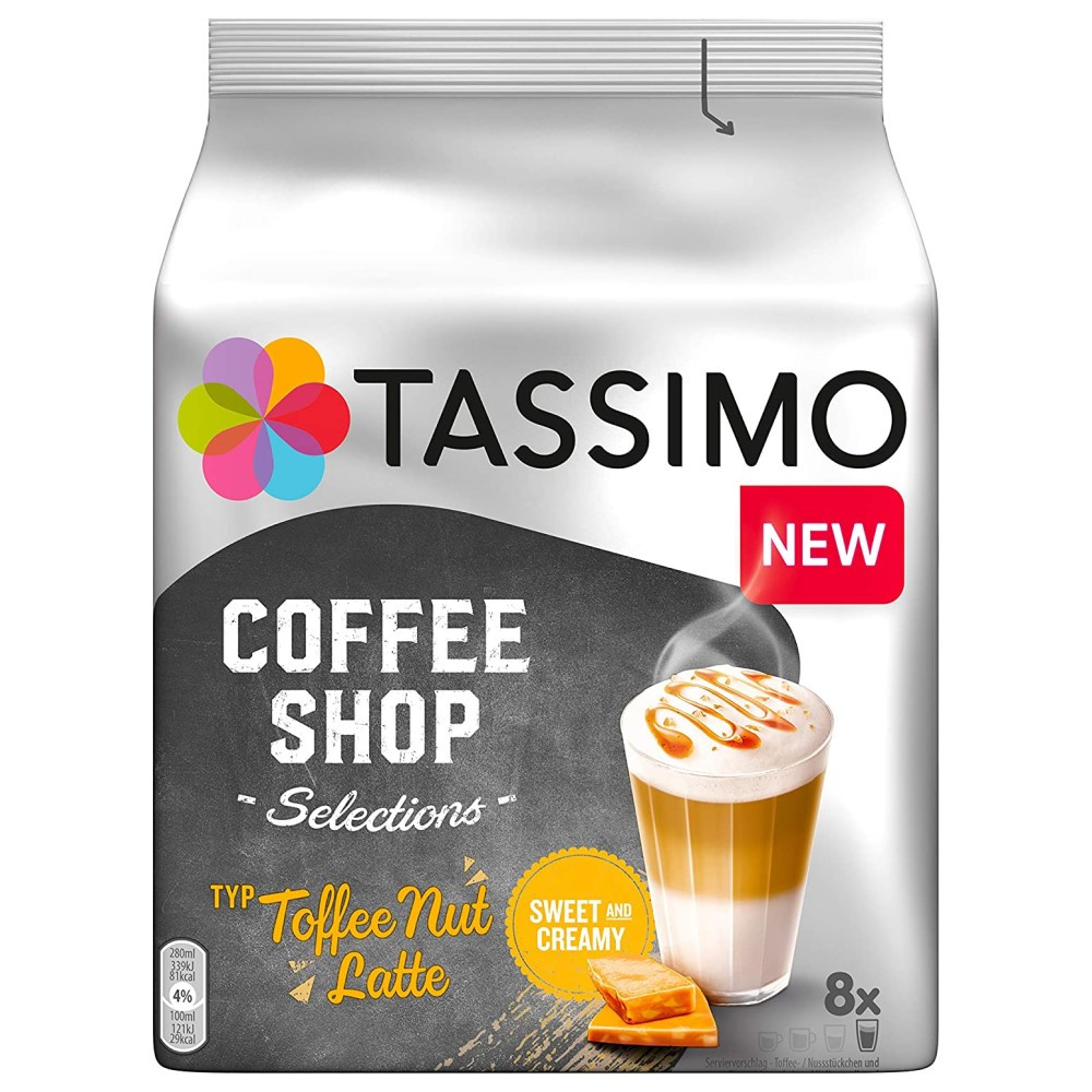Tassimo Toffee Nut Latte 8+8gab. Kafijas kapsulās