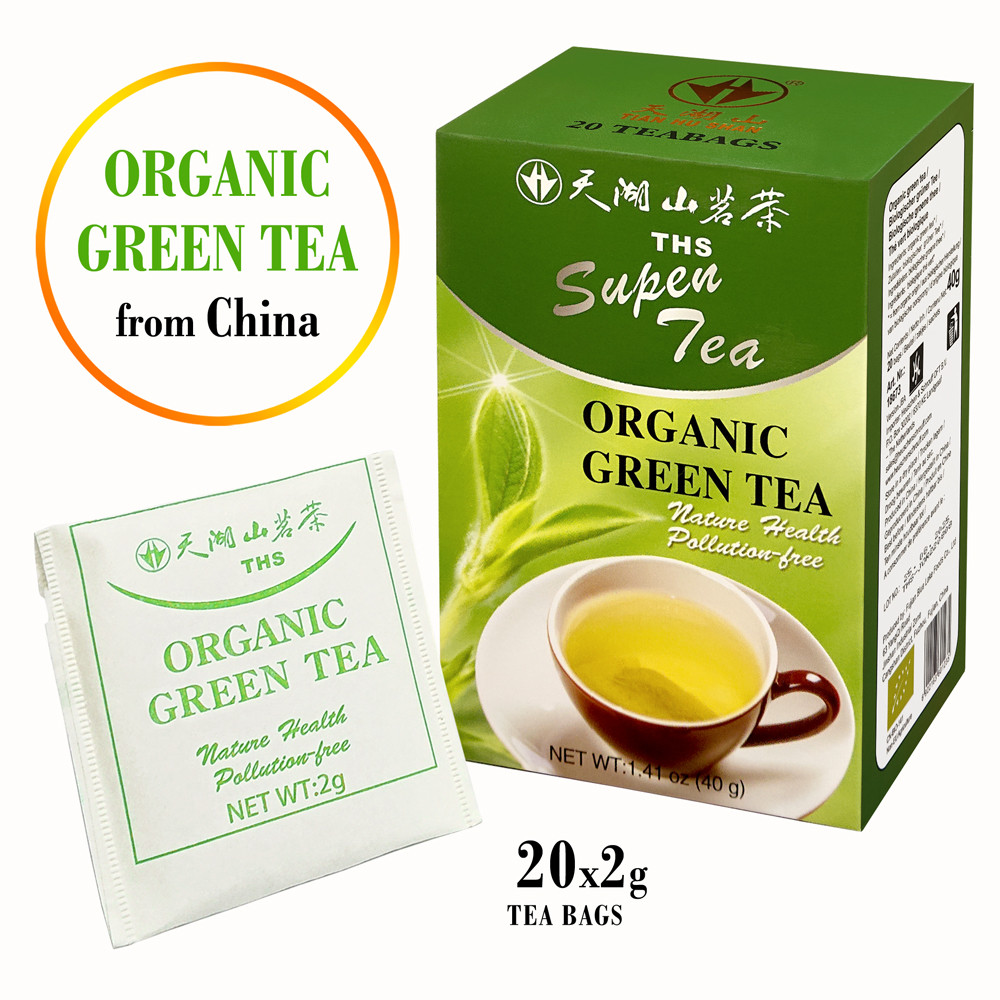 Organiska Ķīnas Zaļā tēja paciņās, 20 x 2 Zaļā tēja