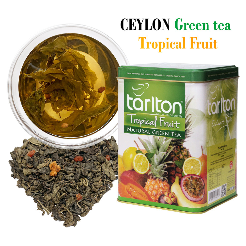 Цейлонский крупнолистовой зеленый чай ТРОПИЧЕСКИЕ ФРУКТЫ 250г Зелёный чай