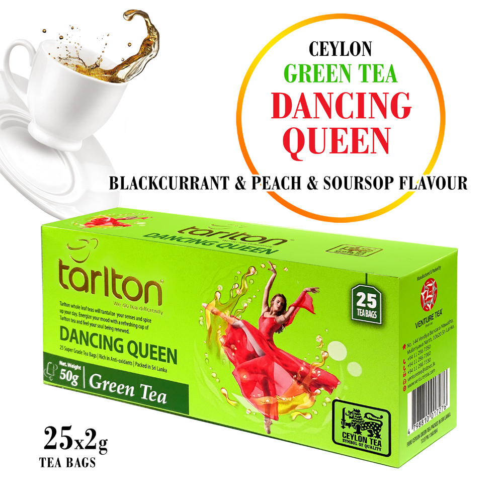 Ceilonas Zaļā tēja „Dancing Queen”, paciņās, Tarlton, 25 gab., 50g Zaļā tēja