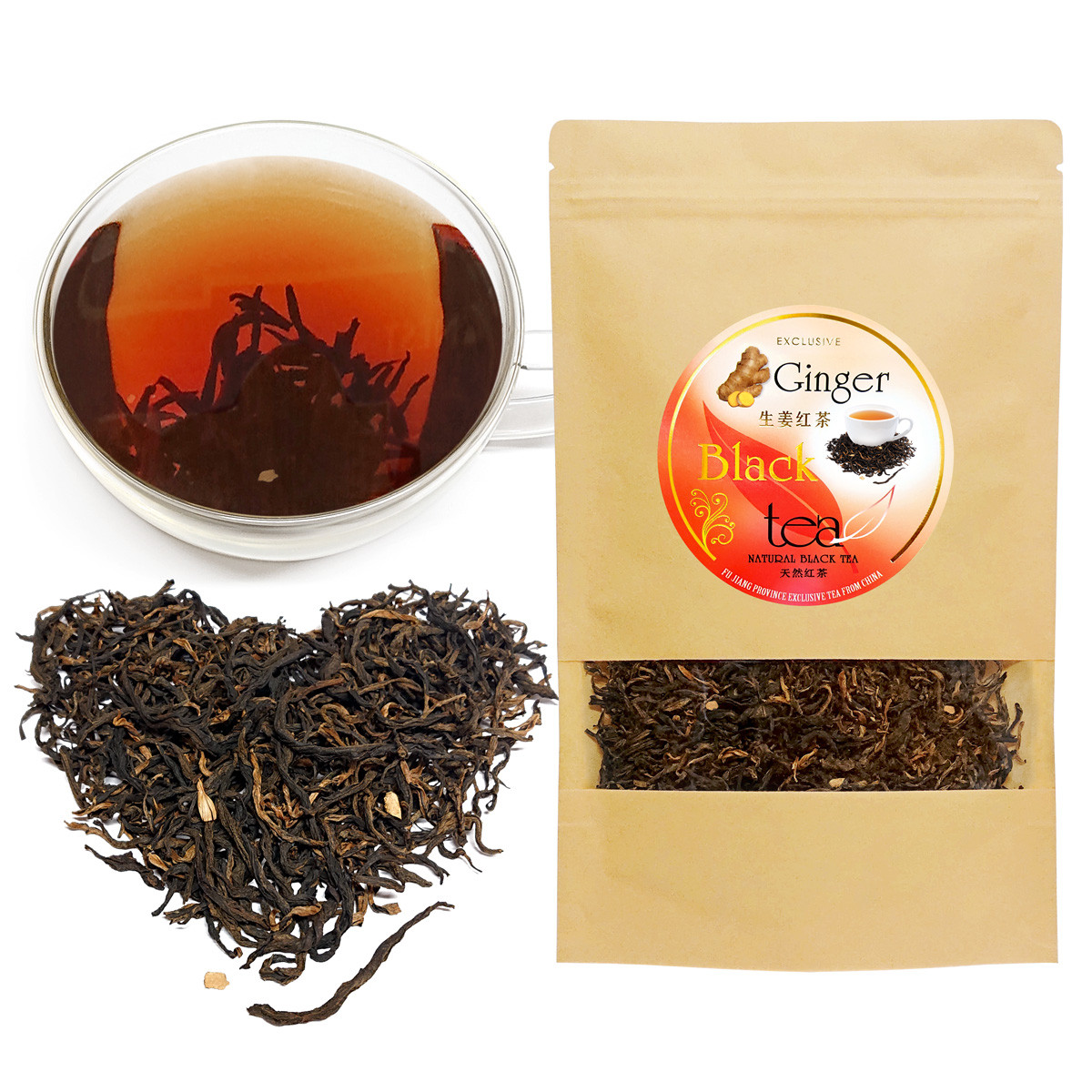 Ginger Black tea MAO FENG - чай с ИМБИРЕМ 100г Чёрный чай