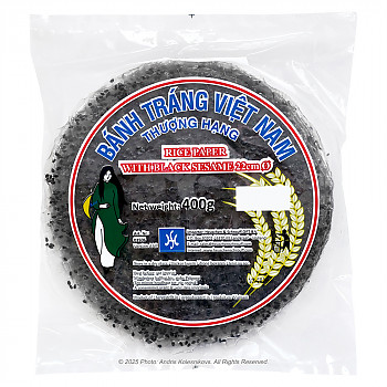 Rīsu papīrs ar melnām sezama sēklām D22cm, Thuong Hang, 400 g Nūdeles, Rīsi, Graudaugi