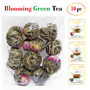 Blooming tea - Ziedošā tēja Izlase 4 veidi - 10 gab. (Bulk) gr. Ziedoša tēja