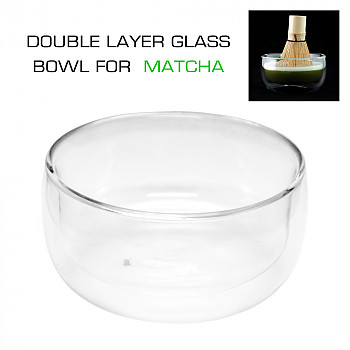 1 MATCHA Matcha tējas dubultā stikla bļodiņa, 500 ml Matcha tēja