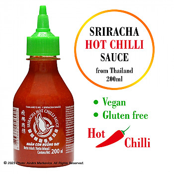 Sriracha HOT Chilli sayce ORIGINAL, Srirača Oriģinālā asā čili mērce, 200ml Mērce