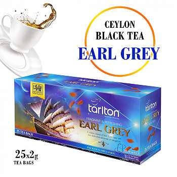 Ceilonas Melnā tēja EARL GREY (ar Bergamotu), paciņās, 2g x 25 Melnā tēja