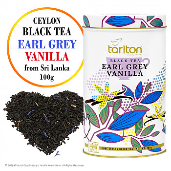 Ceylon Earl Grey Vanille melnā tēja100 gr. Melnā tēja