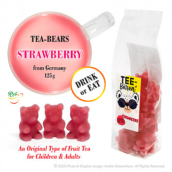 Tea Bears Strawberry, 125 g Augļu tēja